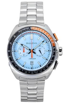 Racer Chronograph Stainless Steel Blue Dial Quartz 98B432 100M Men's Watch