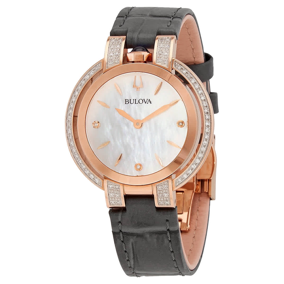 Bulova Rose Gold Rubyiat Lux Women\'s Watch With Real Diamond And Mother Of Pearl Bulova Women main image 3