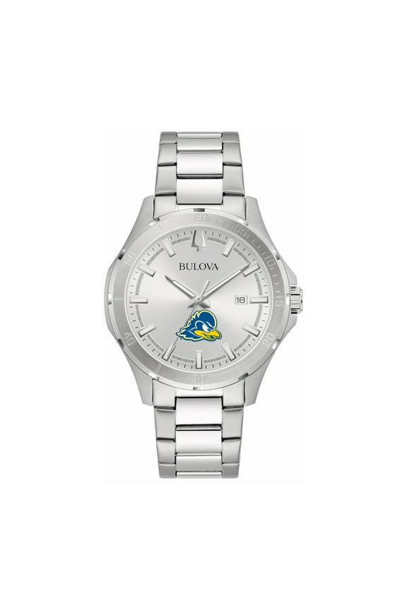 Silver Delaware Fightin' Blue Hens Stainless Steel Classic Sport Watch