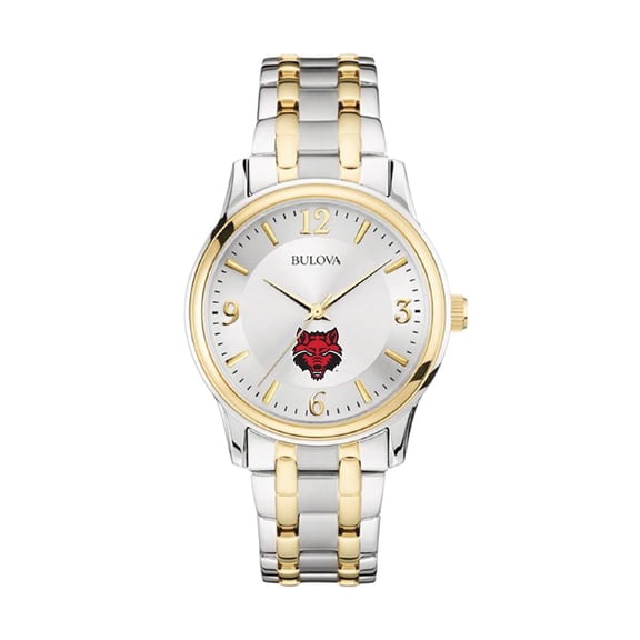 Bulova Silver/Gold Arkansas State Red Wolves Classic Two-Tone Round Watch