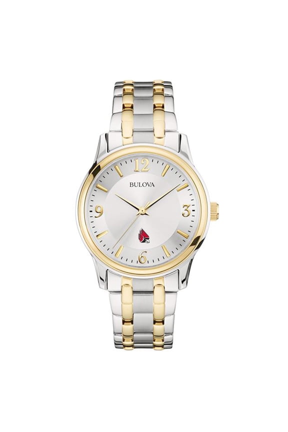 Silver/Gold Ball State Cardinals Classic Two-Tone Round Watch