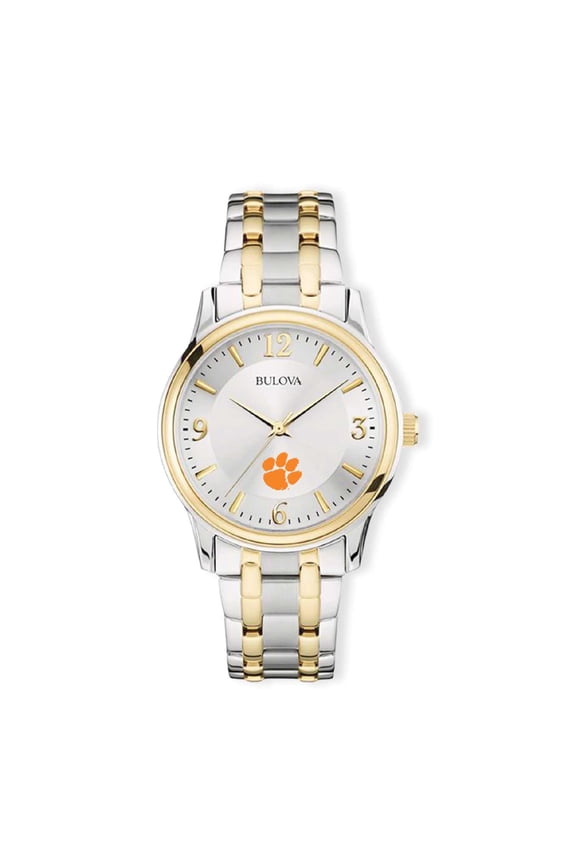 Silver/Gold Clemson Tigers Classic Two-Tone Round Watch
