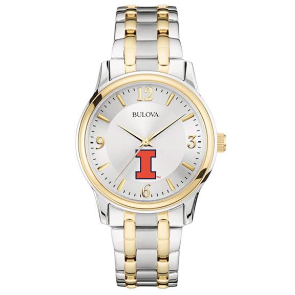 Bulova Silver/Gold Illinois Fighting Illini Classic Two-Tone Round Watch