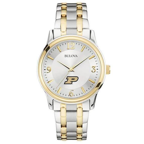 Bulova Silver/Gold Purdue Boilermakers Classic Two-Tone Round Watch