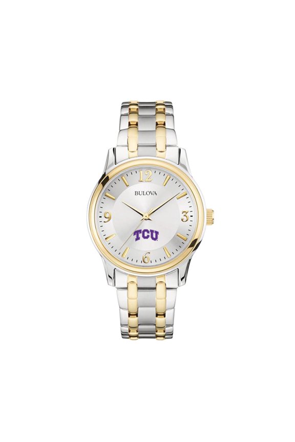Silver/Gold TCU Horned Frogs Classic Two-Tone Round Watch