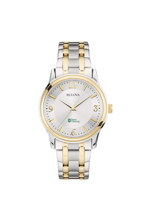 Silver/Gold Tulane Green Wave Classic Two-Tone Round Watch