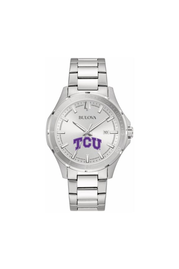 Silver TCU Horned Frogs Stainless Steel Classic Sport Watch
