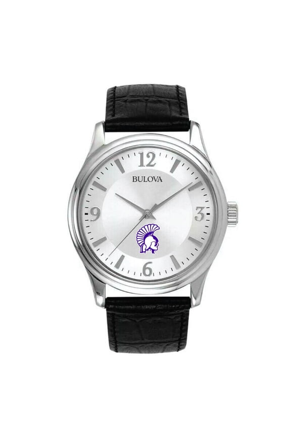 Silver Winona State Warriors Leather Watch