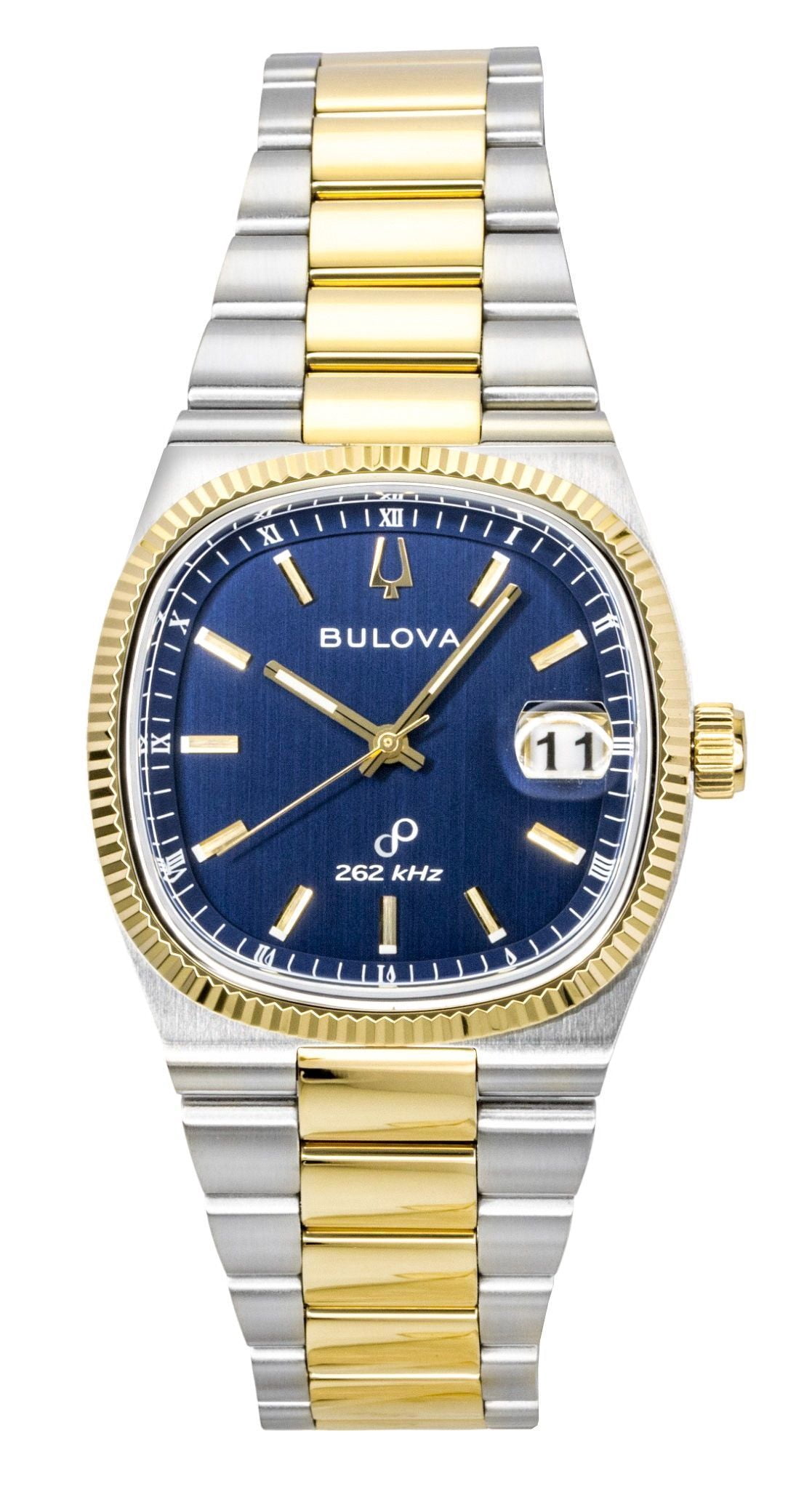Bulova Super Seville Two Tone Stainless Steel Blue Dial Quartz 98B462 ...