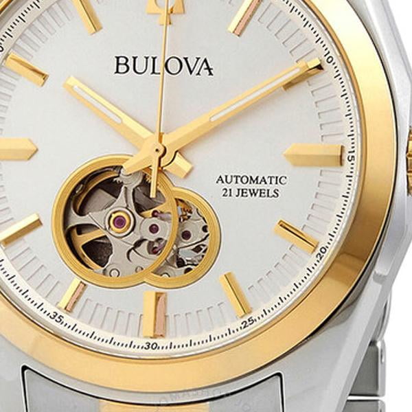 Bulova Men's Surveyor Wrist Watch, Two-tone Automatic, Silver Dial ...