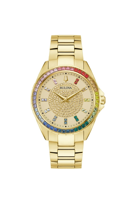 Unisex Gold-Tone Phantom Crystal Watch 97A179