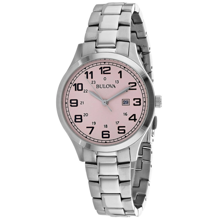 Women's bulova deals pink dial watch