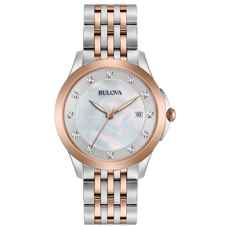 Bulova Silver and Brown Women\'s Watch Amazon.com: Bulova Ladies main image 2
