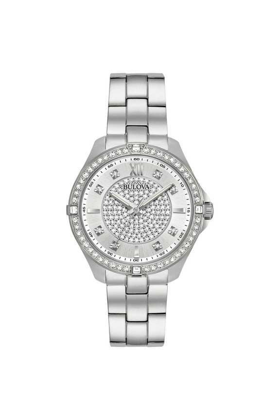 Women's Crystal Accent Stainless Steel Watch 96L236