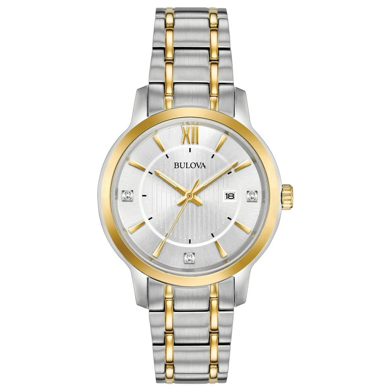 Bulova Women s Diamond Two Tone Stainless Steel Watch 98P175