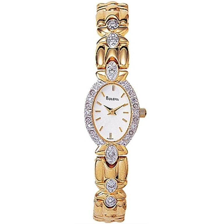 Bulova Designer Wrist Women's Diamond Watch 98R34 with Gold Plated