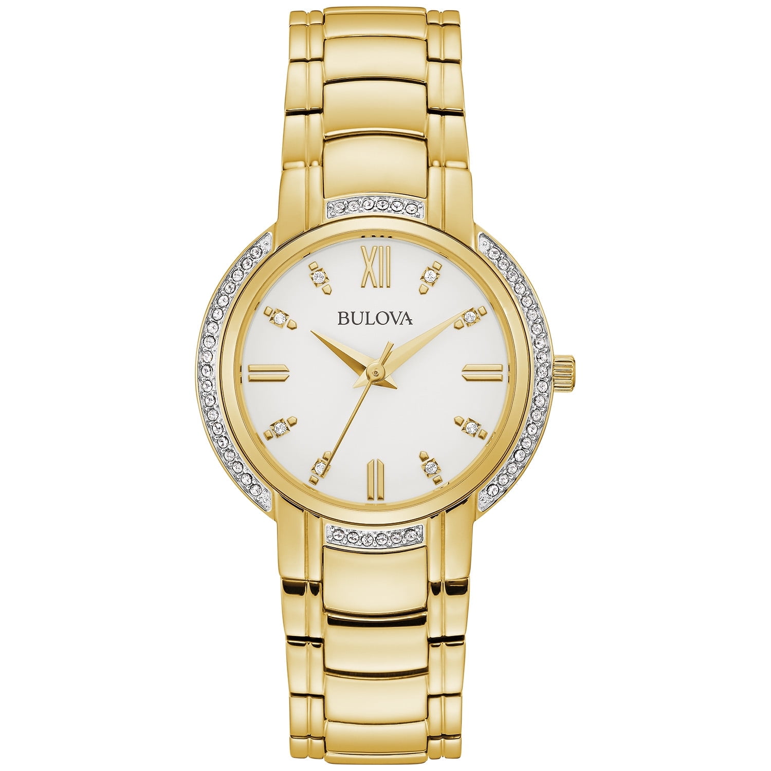 Bulova レディース時計 シルバー ゴールド Bulova Women's Gold-Tone Crystal Watch 98L280 - Walmart.com