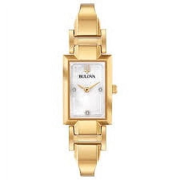 Bulova Women's Gold-Tone Diamond Accent Half-Bangle Watch