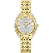 Bulova Womens Gold Tone Diamond Watch 98R298