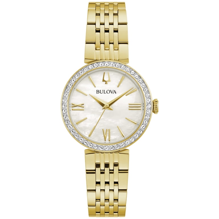 Bulova mother of pearl crystal watch Bulova Ladies main image 2