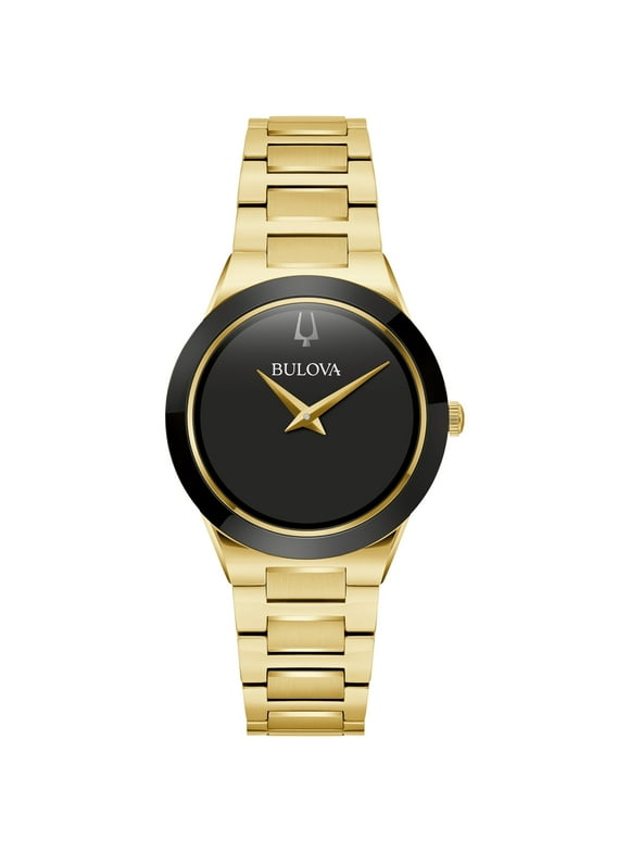 Women's Millennia Black Dial Gold-Tone Stainless Steel Watch - 97L175