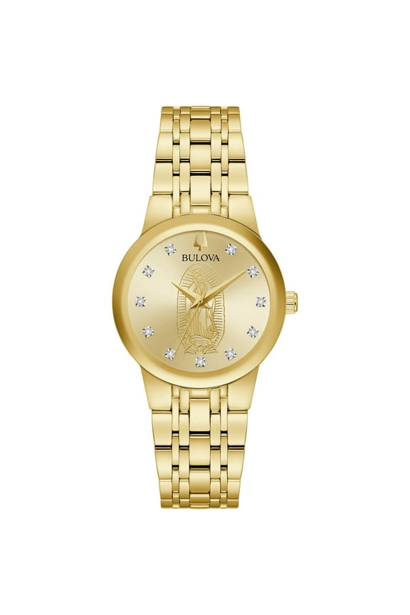 Women's Modern Our Lady of Guadalupe Diamond Dial Watch - 97P178