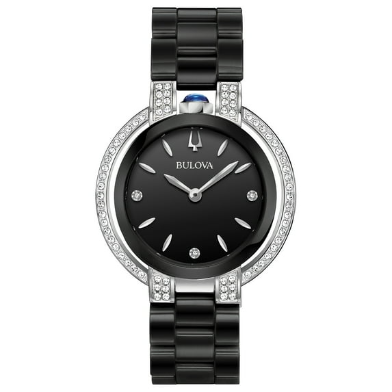 Bulova Women's Rubaiyat Black Ceramic Diamond Watch