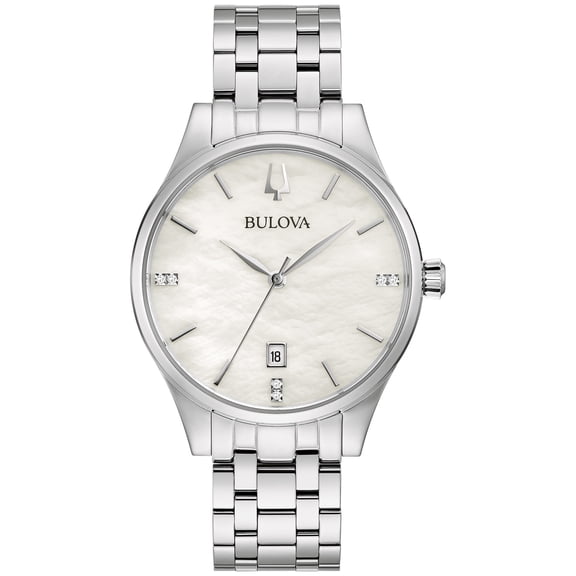 Bulova Women's Stainless Steel Diamond Watch 96P220