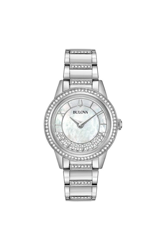 Women's Turnstyle Crystal Accent Watch with Mother-of-Pearl Dial