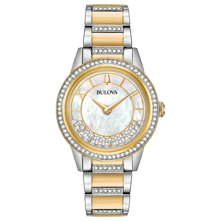 Bulova Women's Two Tone Crystal Turn Style Watch 98L245