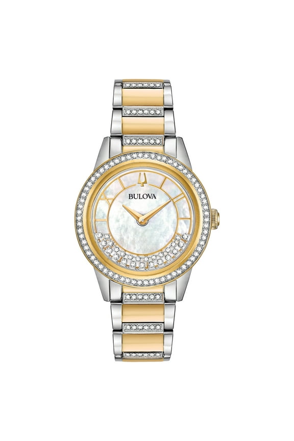 Women's Two Tone Crystal Turn Style Watch 98L245
