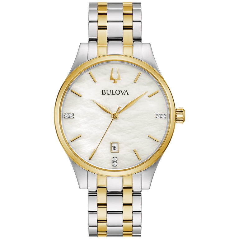 Women’s Bulova Gold and Silver Watch with Diamond Accents Bulova Octava Silver Dial Diamond Accent Women main image 2