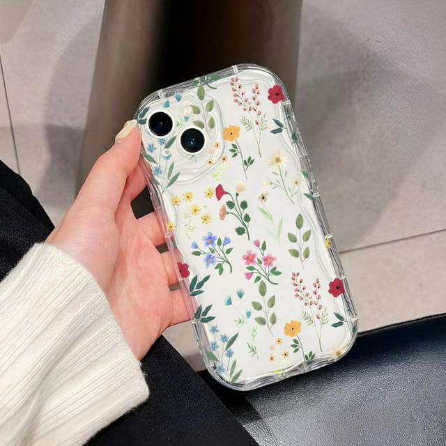 BuluBulu Floral Case for iPhone 13, Clear Case with Flower Branch