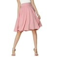 thumbnail image 1 of BuluBulu Women's High Waist A-Line Skirt Summer Casual Flare Flowy Midi Skirt Solid Color Knee Length Office Skirt, Sizes S-XL, 1 of 7