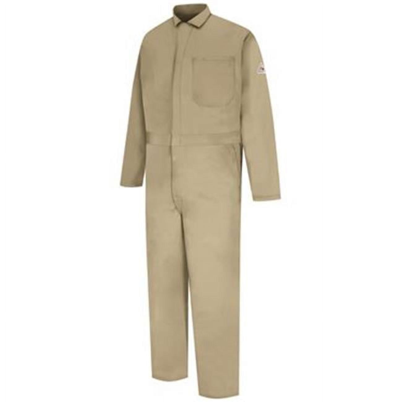 Bulwark 52'' Khaki Cotton Flame Resistant Coverall With Zipper Closure - image 1 of 2