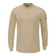 thumbnail image 1 of Bulwark B51930774 Long Sleeve Henley Shirt - Khaki - Medium, 1 of 1