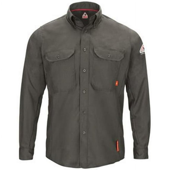 Bulwark B54430654 iQ Series Long Sleeve Comfort Woven Lightweight Shirt, Navy - Medium