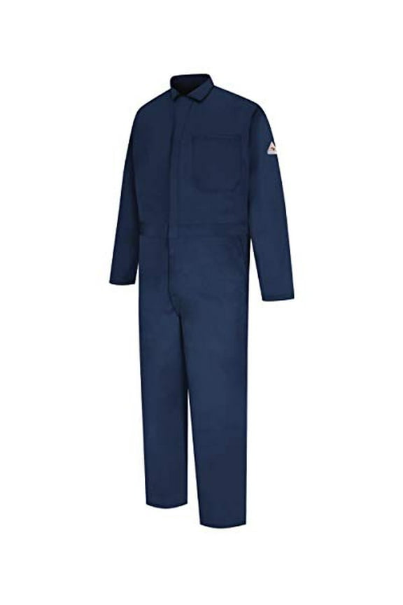 Bulwark FR mens Flame Resistant 9 Oz Twill Cotton Classic Coverall With Hemmed Sleeves