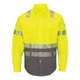 thumbnail image 1 of Bulwark  Hi-Visibility Color Block Uniform Shirt - Excel FR ComforTouch - 7 oz - Long Size, Yellow - 2XLT, 1 of 2
