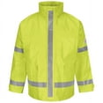 thumbnail image 1 of Bulwark Hi-Visibility Flame-Resistant Rain Jacket JXN6 Yellow/ Green 4XL, 1 of 4