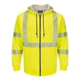 thumbnail image 1 of Bulwark Hi-Visibility Zip-Front Hooded Fleece Sweatshirt with Waffle Lining SMZ4HV Yellow/ Green 4XL, 1 of 1