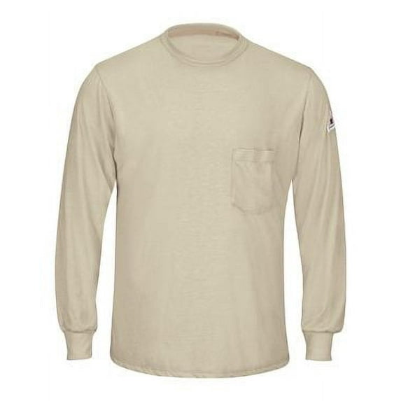 Bulwark Long Sleeve Lightweight T-Shirt - Long Sizes SMT8L Khaki LT