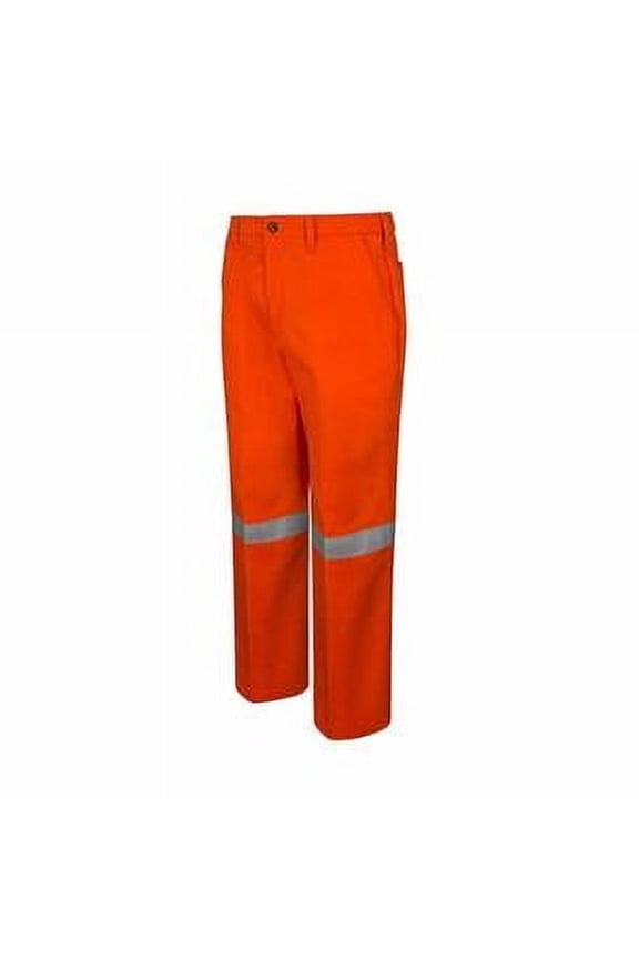 PLWCOR-58-37U Mens 9 oz Flame Resistant Pants with Reflective Stripe, Orange - Size 58 - 37 in. Unhemmed Inseam