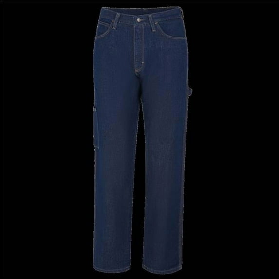 Bulwark PEJ8DI-40-30 Mens Pre-Washed Dungaree Pant with Insect Shield, Blue Denim - 40 in. Waist - 30 in. Inseam