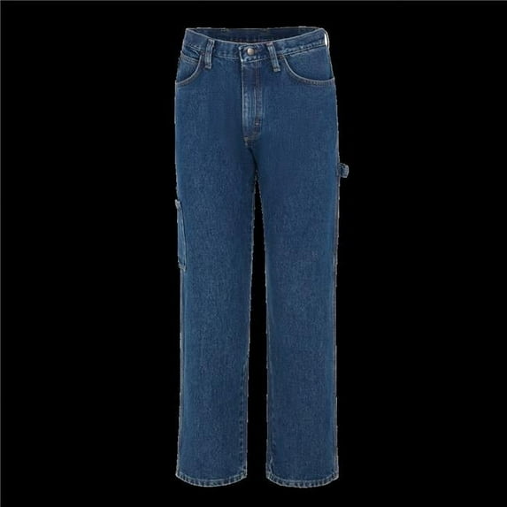 Bulwark PEJ8DI-44-31 Mens Pre-Washed Dungaree Pant with Insect Shield, Blue Denim - Size 44 - 31 in. Inseam