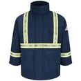 thumbnail image 1 of Bulwark JLPCNV-RG-4XL Mens Heavyweight Excel FR ComforTouch Insulated Deluxe Parka Jacket with Reflective Trim, Navy - 4XL - Regular, 1 of 1