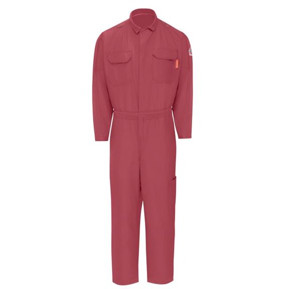 Bulwark QC22RD-RG-S iQ Series Mens Midweight Mobility Coverall, Red - Small - Regular Fit
