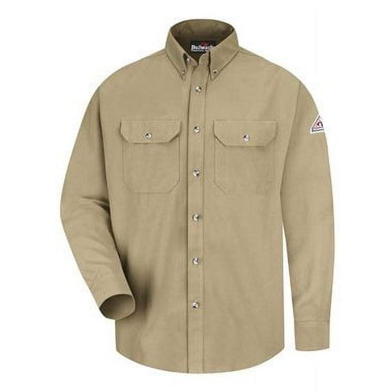 (Price/Pcs)Bulwark SMU2 Cool Touch 2 Button Front Deluxe Shirt-Khaki-LONG-M