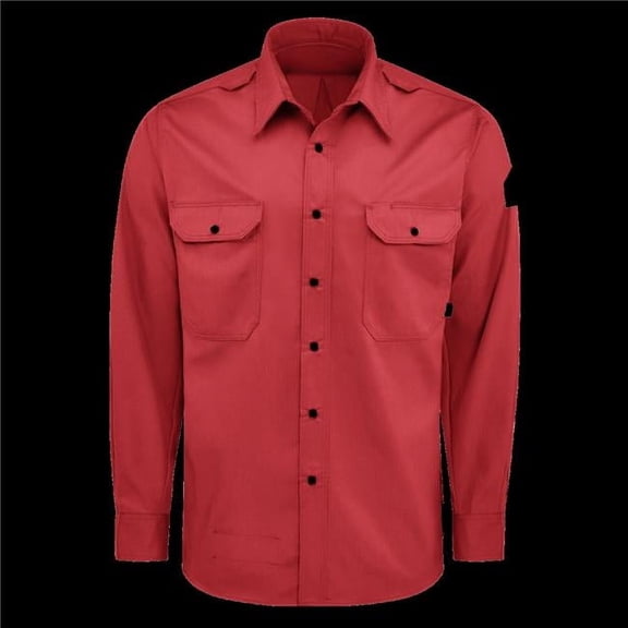 Bulwark QS28RD-RG-5XL iQ Series Mens Midweight Comfort Snap-Front Woven Shirt, Red - 5XL - Regular