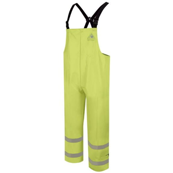 Bulwark Hi-Visibility Flame-Resitant Rain Bibs - Cat 2 - Bxn6-Yellow-Regular-XL